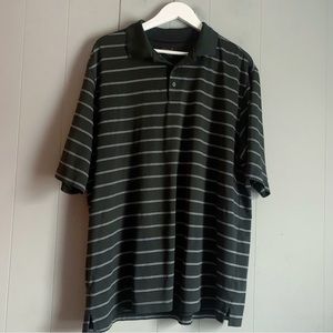 Walter Hagen Golf Mens Athletic Polo Top Black Stripe XL